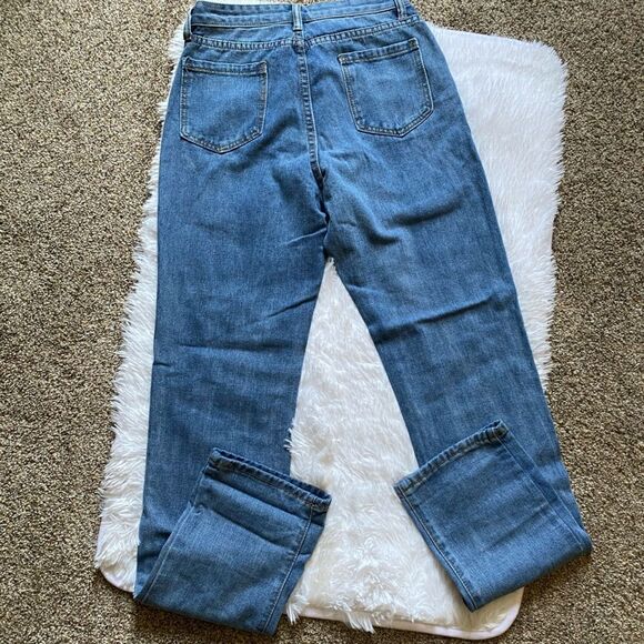 SHEIN Distressed Hi Rise Baggy Jeans Long Size Small - Picture 2 of 8